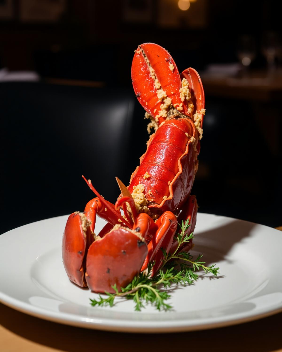 Tillagad hummer på fat — Dalarös Fisk hummer Stockholm
